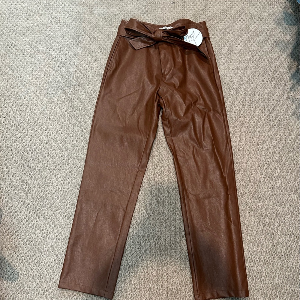 Brown leather pants